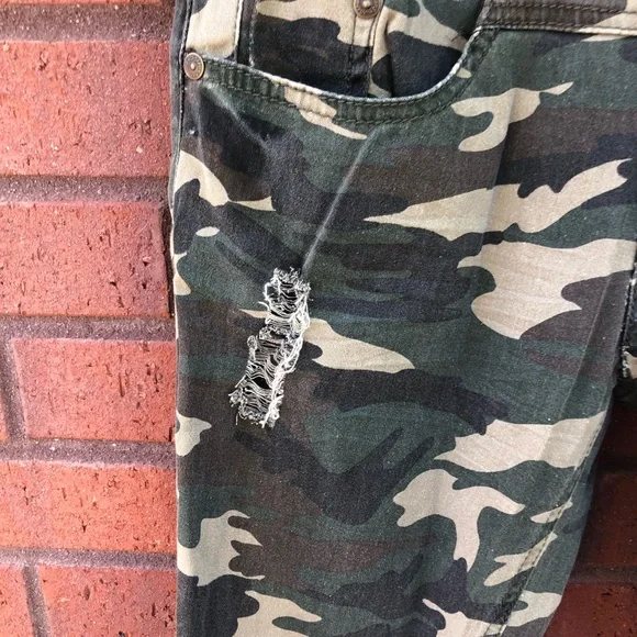 Harmony & Havoc 3 Camo Distressed Skinny High Waist Jeans NWT New - Picture 4 of 11